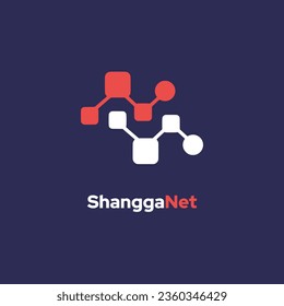 ShanggaNet - Sharing and network logo template vector icon element design. Linked social media icon