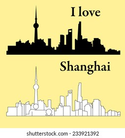 Shanghai, China (city silhouette)
