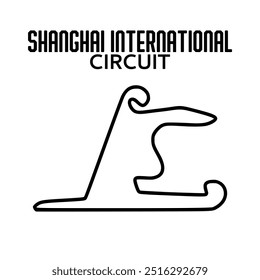 Shanghai circuit for motorsport and autosport. grand prix race track. vector illustration