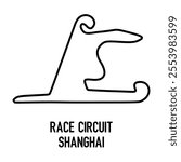 Shanghai Circuit Vector. Circuit Race Track Illustration with Editable Stroke. Stock Vector.