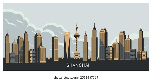 Shanghai city of Chinese background landscape