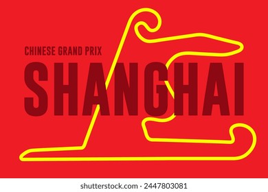 Shanghai grand prix race track. circuit for motorsport and autosport. Vector illustration.