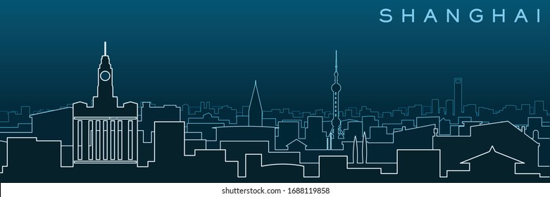 Shanghai Multiple Lines Skyline and Landmarks