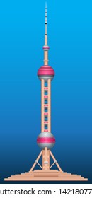 Shanghai Oriental Pearl Tower.Graphic vector