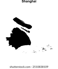 Shanghai province blank outline map