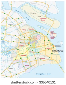 shanghai road and administrative map