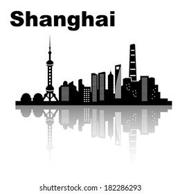 Shanghai Skyline Silhouette Images Stock Photos Vectors Shutterstock