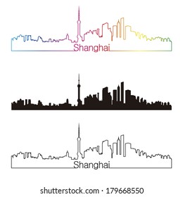 Shanghai Skyline Silhouette Images Stock Photos Vectors Shutterstock