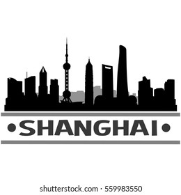 Shanghai Skyline Silhouette Images Stock Photos Vectors Shutterstock