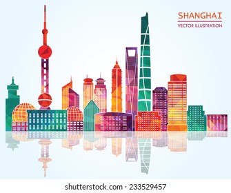 Shanghai Skyline. Vektorgrafik