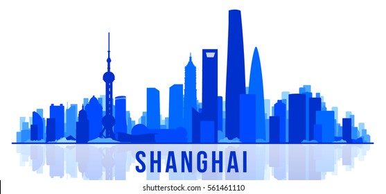 Shanghai Skyline Silhouette Images Stock Photos Vectors Shutterstock