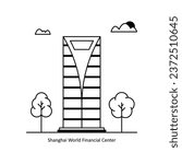 Shanghai World Financial Center vector Solid  Design illustration. Symbol on White background EPS 10 File 
