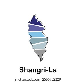 Shangri La map. vector map of the China Country. Borders of for your infographic design template