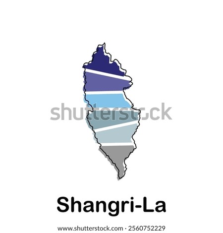 Shangri La map. vector map of the China Country. Borders of for your infographic design template