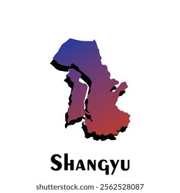 Shangyu City of China map vector illustration, creative design template