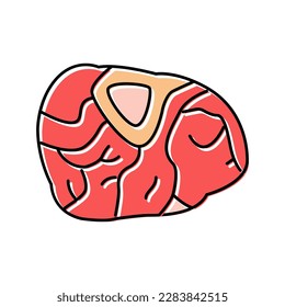 vectores de icono de color de carne de hueso. signo de carne de ternera. ilustración de símbolo aislado