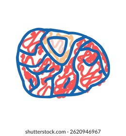 shank beef ícone doodle esboço vetor. sinal de shank beef. ilustração de símbolo isolado