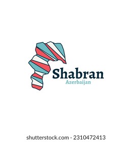 Mapa de vectores de Azerbaiyán Shanran Aislado, país de mapas de Azerbaiyán - Modelo de diseño de logo colorido vector