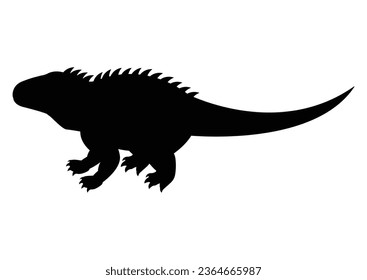 Shansisuchus Dinosaur Silhouette Vector Isolated on White Background