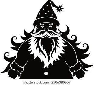 Shanta clause silhouette illustration art