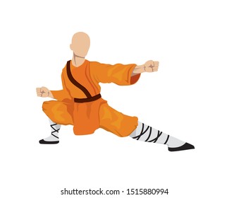 Shaolin Monk with Kung Fu Move