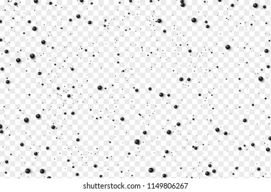 Shape 3D ball beads color black on transparent background.