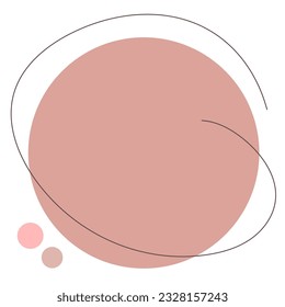 Shape abstract beige pastel color with line vector illustration isolated on white background.