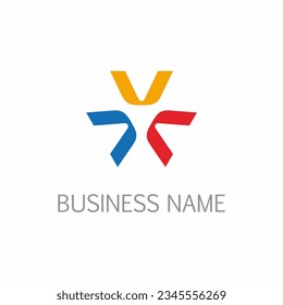 Shape abstract circle colored logo vector image
