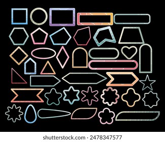 Shape abstract frame set. Vector illustration.