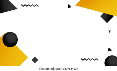 Gestalten Sie abstrakte Illustration mit kontrastschwarz-gelber Farbe. Geometrische Elemente im Memphis-Stil. in Bezug auf Design-Karten, Flyer, Sonderangebote, Einladung, Banner, Cover, bezogen auf den Hintergrund.