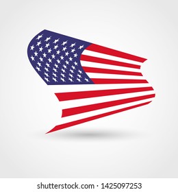 Shape American flag.Vector USA flag
