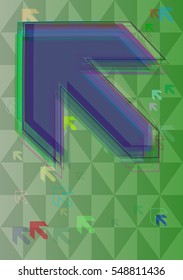 shape among clear illustration, various work into arrows vector background