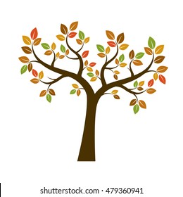 Shape of Autumn Tree. Vector Illustration. Nature and Garden