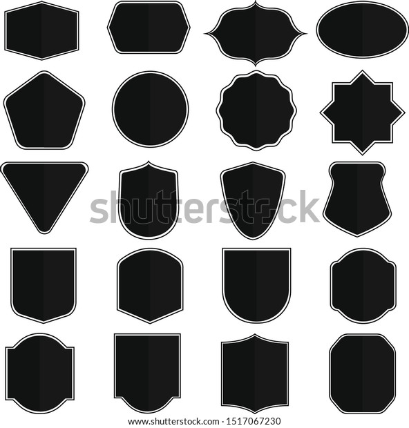 Shape Badge Banner Label Badges Frame Stock Vector (Royalty Free ...