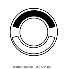 Shape badge with vector line art