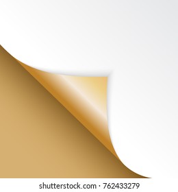 Shape of bent angle is free for filling gold color. Vector Illustration. EPS10