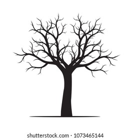 Shape of black Tree. Vector Illustration. Plant and garden.