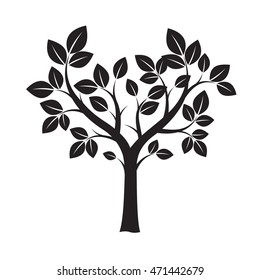 Shape of Black Tree. Vector Illustration.