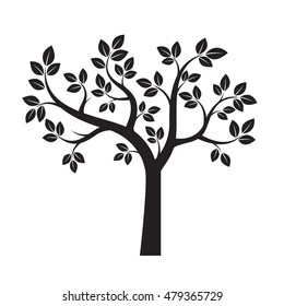 Shape of Black Tree. Vector Illustration.
