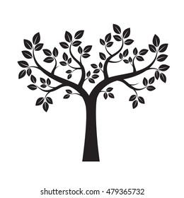 Shape of Black Tree. Vector Illustration.