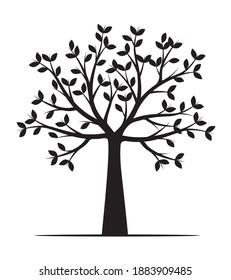 Shape Black Tree Vector Outline Illustration Stock Vector (Royalty Free ...