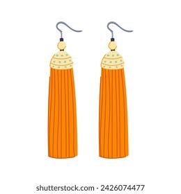 shape boho earrings cartoon. laser cut, template bijouterie, wood beadwork shape boho earrings sign. isolated symbol vector illustration