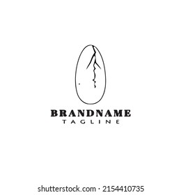 shape broken egg logo cartoon design template icon black modern graphic vector illustration