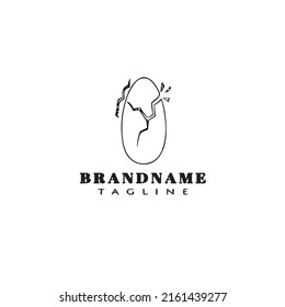 shape broken egg logo cartoon design template icon graphic modern isolated vector illustration
