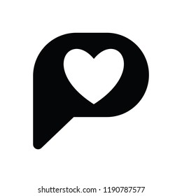 shape buble love icon