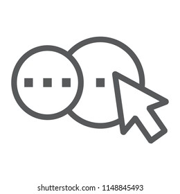 Shape builder tool line icon, tools and design, select sign, vector graphics, a linear pattern on a white background, eps 10.