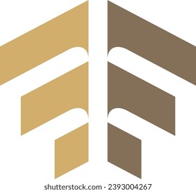 logotipo de negocios de flecha de construcción de formas