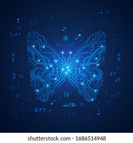 shape of butterfly combined with electronic pattern