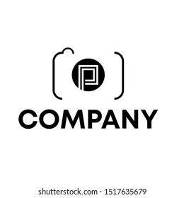 Shape camera with Letter P logo design