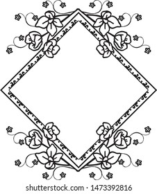 Shape of card, place of text, with design wreath frame. Vector